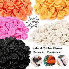 100PCS Disposable Finger Cover Rubber Gloves Non-Slip Anti-Static Latex Finger Cot Fingertip Protector Finger Thumb Sleeve Glove - Multicolor - View 2
