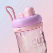 1pc 650ml/22oz Plastic Cup With Straw, High-Quality Water Bottle, Suitable For Office Women, Anti-Drop And Heat Resistant, Flower Tea Drinking Cup With Separation Of Tea And Water