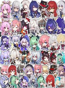 54pcs Cute Honkai: Star Rail Game Stickers, DIY Decorative Stickers For Water Bottles, Stationery, Computers