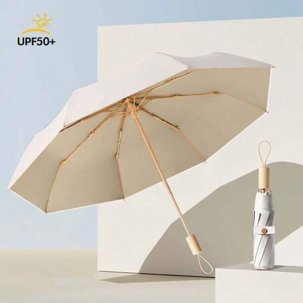 1pc [Heavy Duty, Stylish ] Windproof & Waterproof Aluminum Alloy Umbrella - Lightweight Folding Design For Sun & Rain