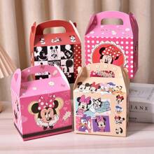 Disney 6pcs Disney Mickey Mouse Mini Cartoon Candy Gift Box, Suitable For Party, Holiday, Birthday Gift Packing