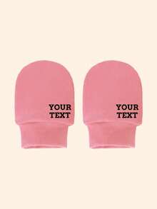 1 Pair Custom Baby Mittens, Soft And Comfortable Personalized Design, Suitable For Newborn Boys And Girls Daily Use