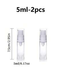 1/2/3/6pcs Airless Pump Bottles, 5ml/10ml/15ml,Empty Refillable Airless Pump Jars, Travel Size Dispenser Vacuum Eye Cream Bottle, Travel Containers For Toiletries,Mini Travel Bottles For Lotion Toiletries Liquid Toner Sample - Multicolor - View 15