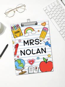 Personalized Teacher Gifts, Custom Acrylic Clipboard With Teacher Name, Elements Teacher Clipboard, Back To School Teacher Appreciation Gift, Back To School, Multi-Functional, Ornamental, Reusable, Modern, Colorful, Cute, Vintage, Cartoon, Kawaii, Custom, Personalized, Unique, Customized, Workers, Clients, Students, For Business/Work/Office, For School, Middle School Students, High School Senior High School Students, College Students, University Students, Freshman, Sophomore, Underclassmen - Multicolor - View 3