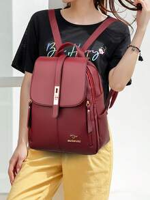 防盗PU皮背包，多功能时尚日常包，多口袋轻便旅行包，大容量简约背包，便捷背包，适合学生、护士、教师、商务人士、旅行、通勤、购物、办公、约会、徒步、训练、工作，生日礼物、节日礼物