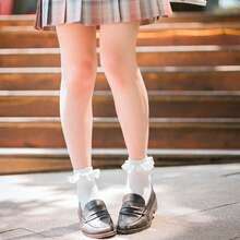 2pairs White Ruffle Hem Socks, Cute And Stylish, Suitable For Spring And Autumn - White - View 9
