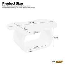 MERAX 39.3"*23.6" Modern Cloud Coffee Table With 1.5" Thick Tabletop, Cream Style Irregular End Table With Curved Legs, Unique Design Accent Table With Round Edge For Living Room, Apartment, White