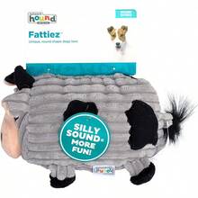 Outward Hound Fattiez Pig Plush Squeaky Dog Toy, Small - Bò xám - Xem 2