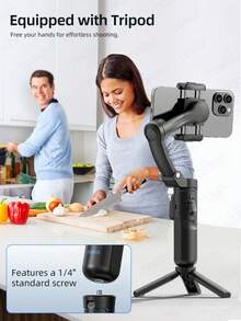 TOKQI 3-Axis Gimbal Stabilizer, AI Face Tracking Handheld Selfie Stick Tripod For Smartphones, With Adjustable LED Fill Light And Magnetic Remote Control, Anti-Shake For Photography, Videography, Vlogging, Live Streaming - Multicolor - View 11