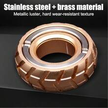 Motorcycle Tire Fidget Ring, EDC Stainless Steel Magnetic Fidget Slider, Stress Anxiety ADHD Relief - Gold - View 4