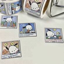 Sanrio 500pcs Sanrio Bochako Travel Sticker Roll - Cute Cartoon Sealed Label, Suitable For Diary And Handicrafts, Laptop, Suitcase, Water Bottle, Handclip DIY Decoration, Cute Stickers School Supplies,Back To School
