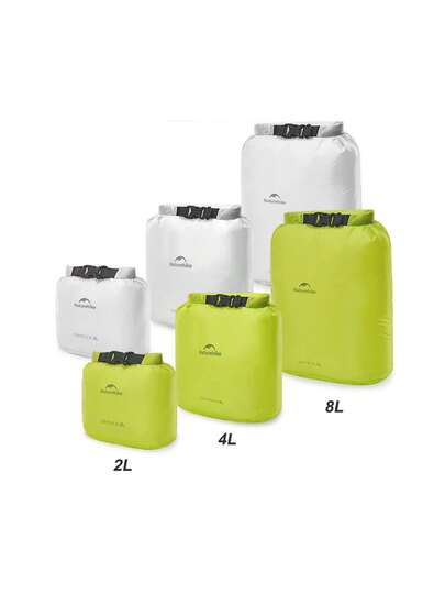 Naturehike 2L/4L/8L Roll-Top Waterproof Dry Bag With Vacuum Exhaust Design, Waterproof Rating (PU2000mm+), Multi-Scenario Use For Outdoor Camping, Travel, Business Trip