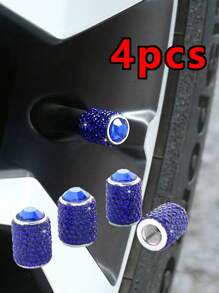 4pcs/Set Sparkling Tire Valve Caps, Handmade Crystal Tire Caps, Universal Car Tire Valve Caps With Shiny Rhinestones For Cars, SUVs, Motorcycles, Bicycles, Trucks