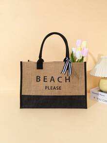 3 piezas/2 piezas/1 pieza Bolsa y decoración personalizadas para dama de honor, bolsa de lona, bolsa de regalo para dama de honor, bolsa para despedida de soltera, bolsa de playa, bolsa de regalo, bolsa para fiesta de novia, bolsa de playa con estampado de letras, regalo ideal para amigas, mujeres, nuevos profesionales y trabajadores de oficina, adecuado para aniversarios, vacaciones y otras ocasiones. Bolsa grande, regalo ideal para mujeres. Conjunto de sombrero de sol de girasol ondulado de moda - Multicolor - Ver 7