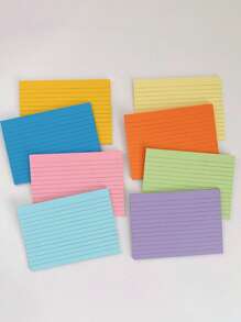 100pcs Multi-Color Line Pattern Sticky Notes, 4 Colors, Portable Student Memo Mark Writing Notebook, Self-Adhesive, Easy To Use Notepad For Office, Home, School,School Supplies,Back To School
