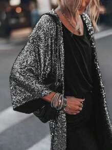 Women Loose Casual Lightweight Trench Coat, Short Sleeve