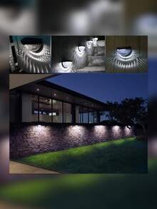 2/4/6 piezas Luces solares de pared, Luces solares de valla - Blanco cálido, Luces solares impermeables para valla, patio, porche - Fácil instalación