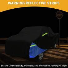 Car Cover Waterproof All Weather 210D, UV Sun Rain Protection, With Left Side Zipper - Black Blue for Toyota Tacoma Double Cab 4DR - View 3