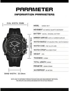 Sanda Multifunction Quartz Watch Business Men's Watch Waterproof Calendar Men's Watch - Black and White - View 7
