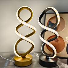1 Stück kreative doppelhelix-Schreibtischlampe, Aluminiumlegierung Textur Kleine Tischlampe, 3 Farben dimmbar, geeignet für Büro, Schlafzimmer, Wohnzimmer Dekoration, USB betrieben, Urlaubsgeschenk zu Weihnachten, Halloween