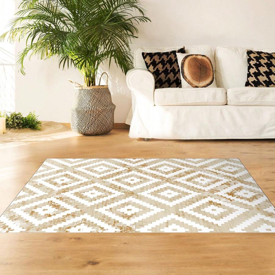 Alfombra turca impresa digitalmente Inci - Tacto suave, alfombra lavable con respaldo de fieltro antideslizante - Felpudo decorativo moderno, adecuado para sala de estar, dormitorio, pasillo o entrada - Disponible en 7 tamaños (50*60, 50*80, 60*100, 80*120, 80*150, 80*200, 80*300 cm). Diseño de secado rápido, muy absorbente, suave y cómodo. Adecuado tanto para uso en interiores como en exteriores.