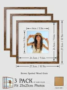 A4/30x40/30x30/25x25/20x20cm Multi Collage Gallery Photo Frames, Exquisite Large Woodgrain Picture Frames For Wall, Portrait Frame For Photo Wall, Fit A4/30x40/30x30/20x20cm/12x16/12x12/10x10/8x8-Inch Pictures, Golden/Beige/Reddish Brown/Brown Spotted/Ink Black/Pearl White With Imitation Wood Grain / Matte Suface, Classic/Simple/Cottagecore/Retro/All-Match (No Photo Paper)
