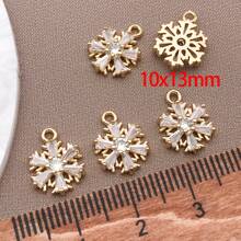 2/4/6pcs 18K Gold Plated Cubic Zirconia Flower Star Moon Charms Cute Angel Brass Charms Pendant For Jewelry Necklace Bracelets Earrings Making DIY Crafts
