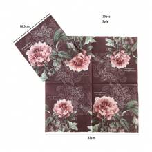 20Pcs 33x33cm Disposable Napkins Peony Printed Napkins Restaurant Party Decoration Napkins