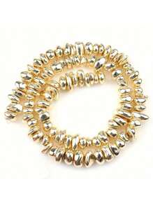 Perles d'hématite naturelles, plaquées or, perles de forme asymétrique de haute qualité, idéales pour la création de bijoux de mode tels que des bracelets et des colliers - cadeau idéal pour la Saint-Valentin