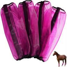 4pcs Set: Fine Mesh Fly Boots, Loose-Fitting & Anti-Slip Horse Fly Boots, Comfortable Tight-Fitting Horse Leggings, Greatly Reducing Horse Disturbance And Improving Breathability