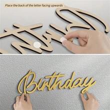 Signature en bois Joyeux Anniversaire, lettre en bois Joyeux Anniversaire Signature Pays ancien Décoration d'anniversaire Fond mural Photo