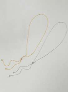 1 Peça Colar Feminino em Formato Y de Corrente Minimalista na Moda, Presente de Joia Colar de Clavícula para Uso Diário, Casual, Festa e Férias