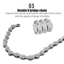116 Links Bike Chain With Quick Release Link - Universal Replacement For 6/7/8 Speed Mountain Bikes, Road Bikes And Hybrid Bicycles