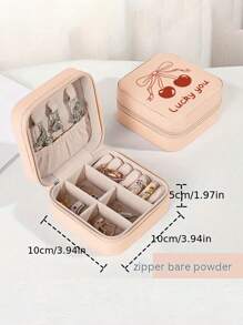 1pc Jewelry Box, Large Capacity Jewelry Storage Box, Jewelry Organizer Box, Miniature Jewelry Case, Jewelry Savings Box, Portable Travel Jewelry Box, Makeup Box, Various Jewelry Boxes,Simple Travel & Home Jewelry Box For Women Storage Organizer Travel Essentials Back To School Dormitory Storage