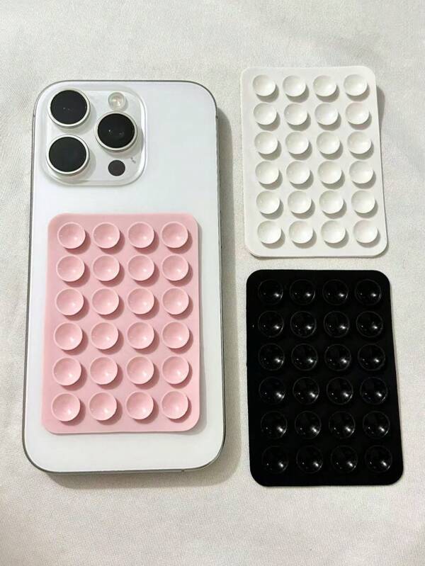 2/3/5pcs Multi-Functional 24-Hole Square Silicone Mobile Phone Suction Cup & Heart-Shaped Double-Sided Silicone Mobile Phone Suction Cup Stand. The Sturdy Silicone Suction Cup Fixes The Mobile Phone To Prevent It From Falling. It Is Suitable For Various Scenarios Such As Video Shooting And Selfies