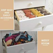 1/2 Pack Drawer Divider Organizer, 24 Grid Wardrobe Organizer Rack For Socks, Handkerchiefs, Ties, Belts And Other Accessories Storage - Beige - View 11