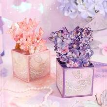 花梦蝶语立体贺卡，高吸睛度花束卡，祝福生日卡，教师节礼物卡，用于学校用品，返校季