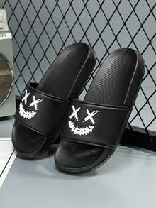 Dép quai ngang đế bằng cho nam, nhẹ, chống trượt, dùng trong nhà, ngoài trời, đi biển mùa hè, đi tắm - Đen và Trắng - Xem 2