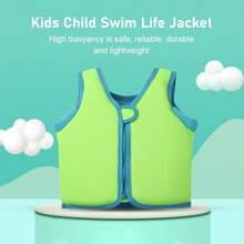 Kids Swim Life Jacket Float Vest Swimming Pool Buoyancy Aid Child WaterSport UK~ - Green - View 1