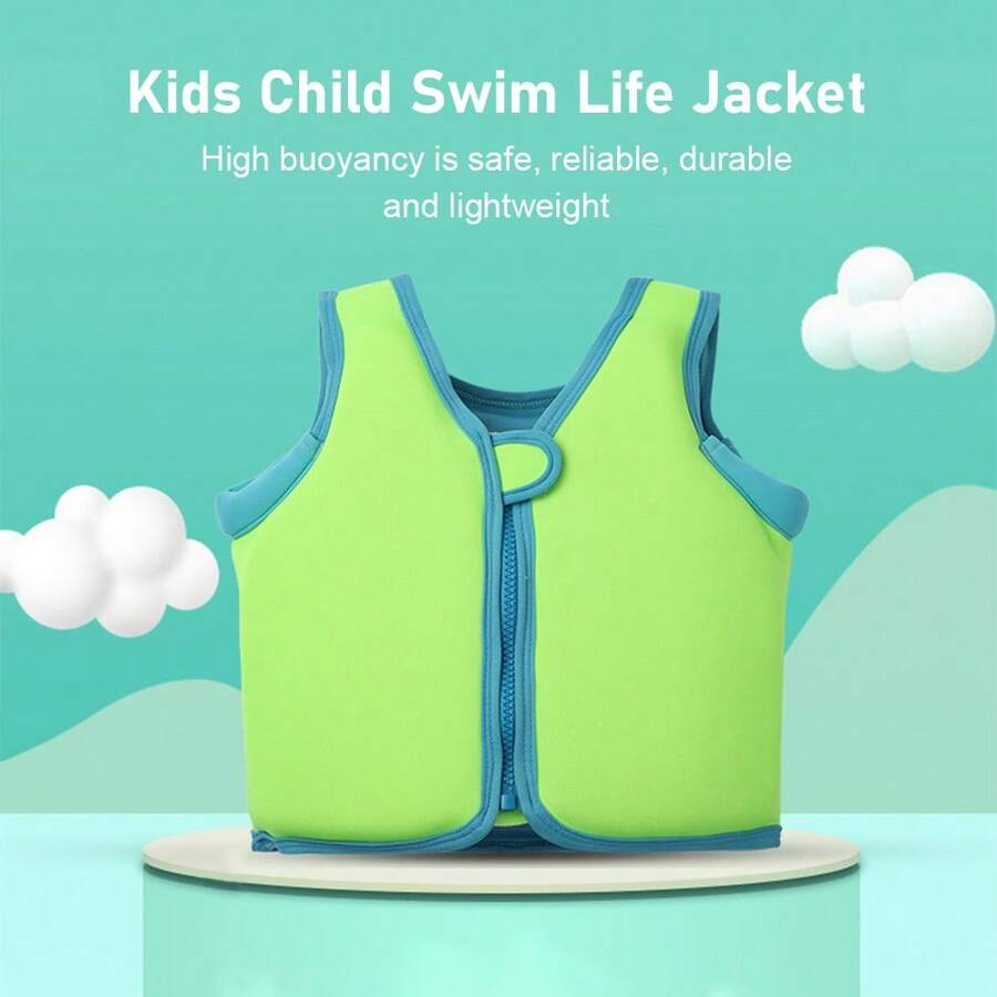 Kids Swim Life Jacket Float Vest Swimming Pool Buoyancy Aid Child WaterSport UK~ - Green - View 1