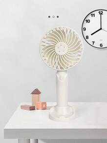 1pc Mini Handheld USB Rechargeable Personal Fan, 3 Speed Adjustable, Portable Plastic Wearable Design, Button Control, Suitable For Indoor/Outdoor Use, Great For Office, Travel, Camping