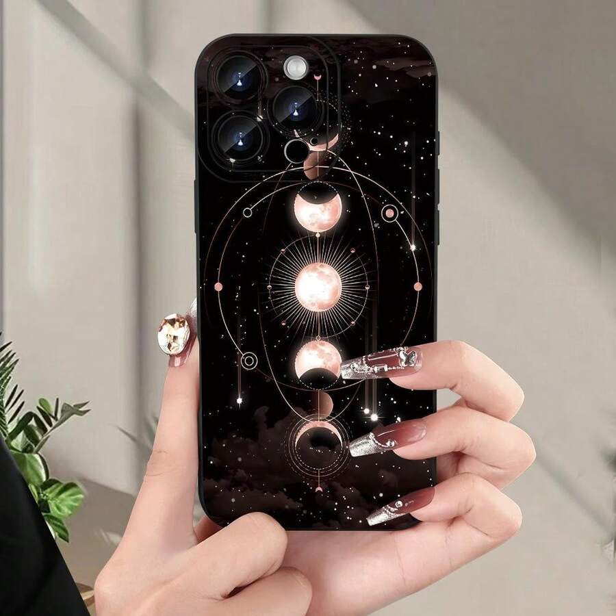 A Hot Selling Creative Moon Pattern Phone Case For Iphone 16/15/14/13/12/11/XS/XR/X/7/8 Plus/Pro/Max/Mini - Creative And Fashionable Design For Men And Women, A Great Gift For Friends, Family, Boyfriend, Girlfriend