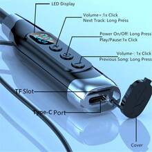 1 件磁性设计按钮控制柔软舒适硅胶柔性颈带 HiFi 立体声无线耳机，时尚无线音乐耳机，播放时间长达 600 小时