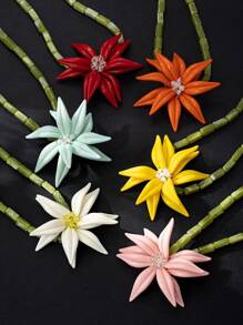 1pc Exaggeration Resin Flower Handmade Beaded Women Personalized Floral Pendant Necklace, Camellia 3D Party Necklace