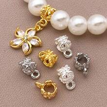 3/5/10 件保释珠，18K 镀金吊坠管珠持久连接珠保释管珠带环垫片散珠适用于欧洲手链吊坠珠宝制作