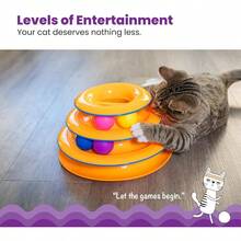 Tower Of Tracks Interactive 3Tier Cat Track Toy With Spinning Balls Orange - Tháp Đường Ray - Xem 2