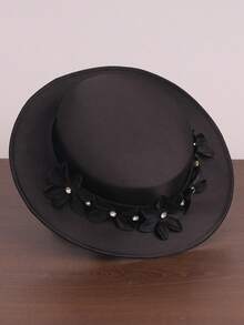 French Elegant Church Hat, Bride Decor Hat, Ladies British Style Fascinator Hat, Noble Cap, Vintage Hat, Bow Hat, Birthday Party Headpiece, Banquet Costume Hat, Black Hat, Equestrian Hat, Formal Hat, Large Hat, Ladies Hat, Gorgeous Hat, Feather Hat, Ball Cap, Pink Hat - 1082 - View 10