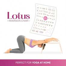 Lotus Inversion Chair Vegan Headstand Bench Yoga Chair For Inversions And Relaxation Premium Quality European Craftsmanship Poster Included Wood White - as pic - View 5
