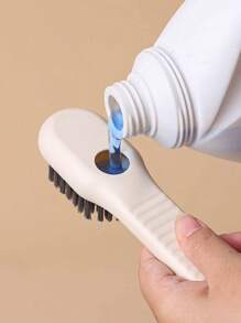 Home Multifunctional Liquid Added Shoe Brush, Simple Press Type Clothing Cleaning Brush, Automatic Liquid Washing Shoe Brush, Soft Bristle Shoe Brush - Multifunctional, Smooth, And Harmless Cleaning For Home Laundry! Easy To Clean Multifunctional Shoe Brush With Plastic And Integrated Soap Dispenser