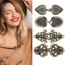 1/2/3/4 Stück Vintage Pulloverclips-Set, Umhangknopf-Verschluss, Wollstrickjacken-Nähverschluss-Haken, Retro Schalkragen Broschen-Clip, formelle Hemdknöpfe